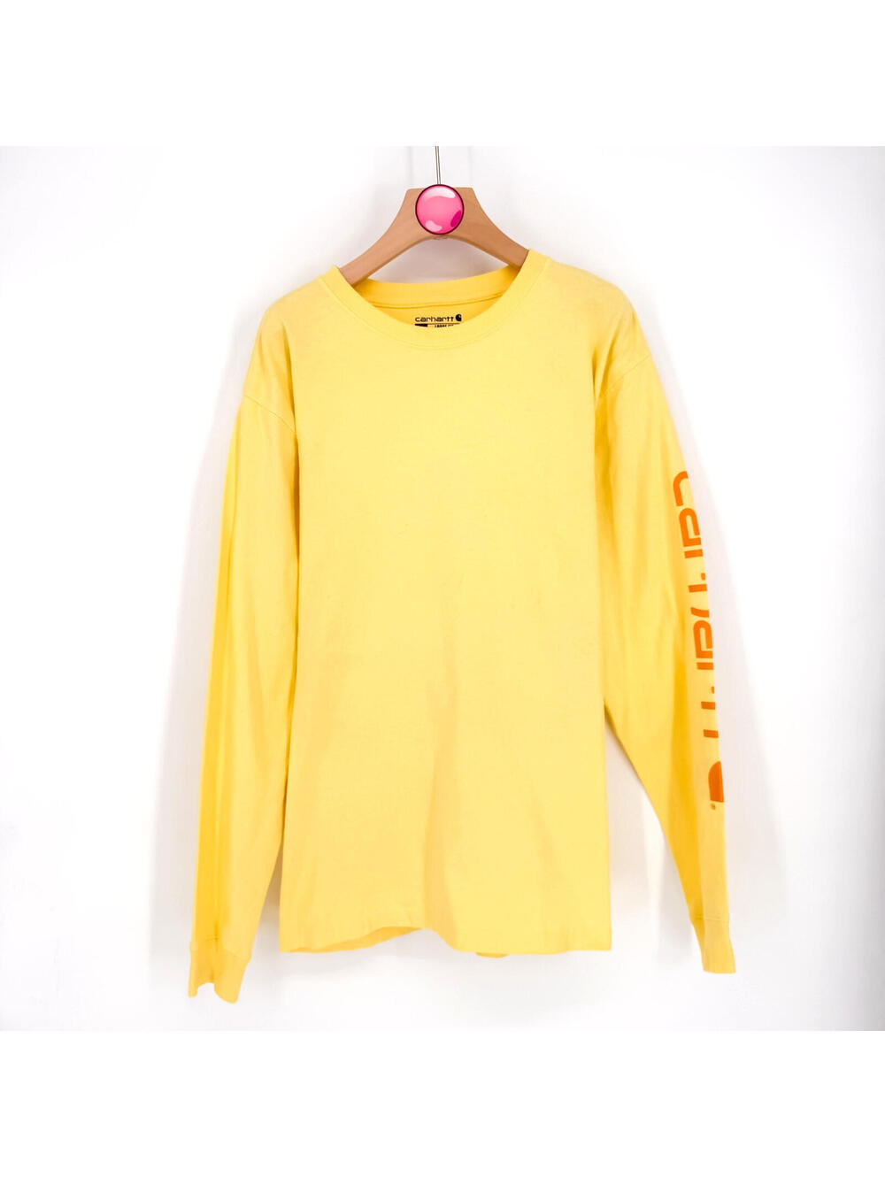 Carhartt Dearborn Loose Fit Long Sleeve Yellow Orange Graphic Men's Size Small